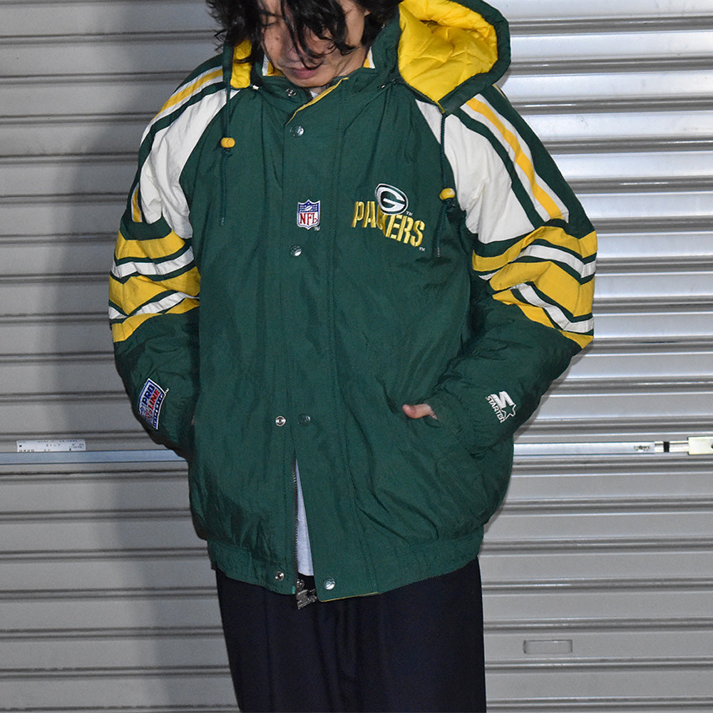 90-00s STARTER "NFL Green Bay Packers" 中綿入り ナイロンジャケット 240227