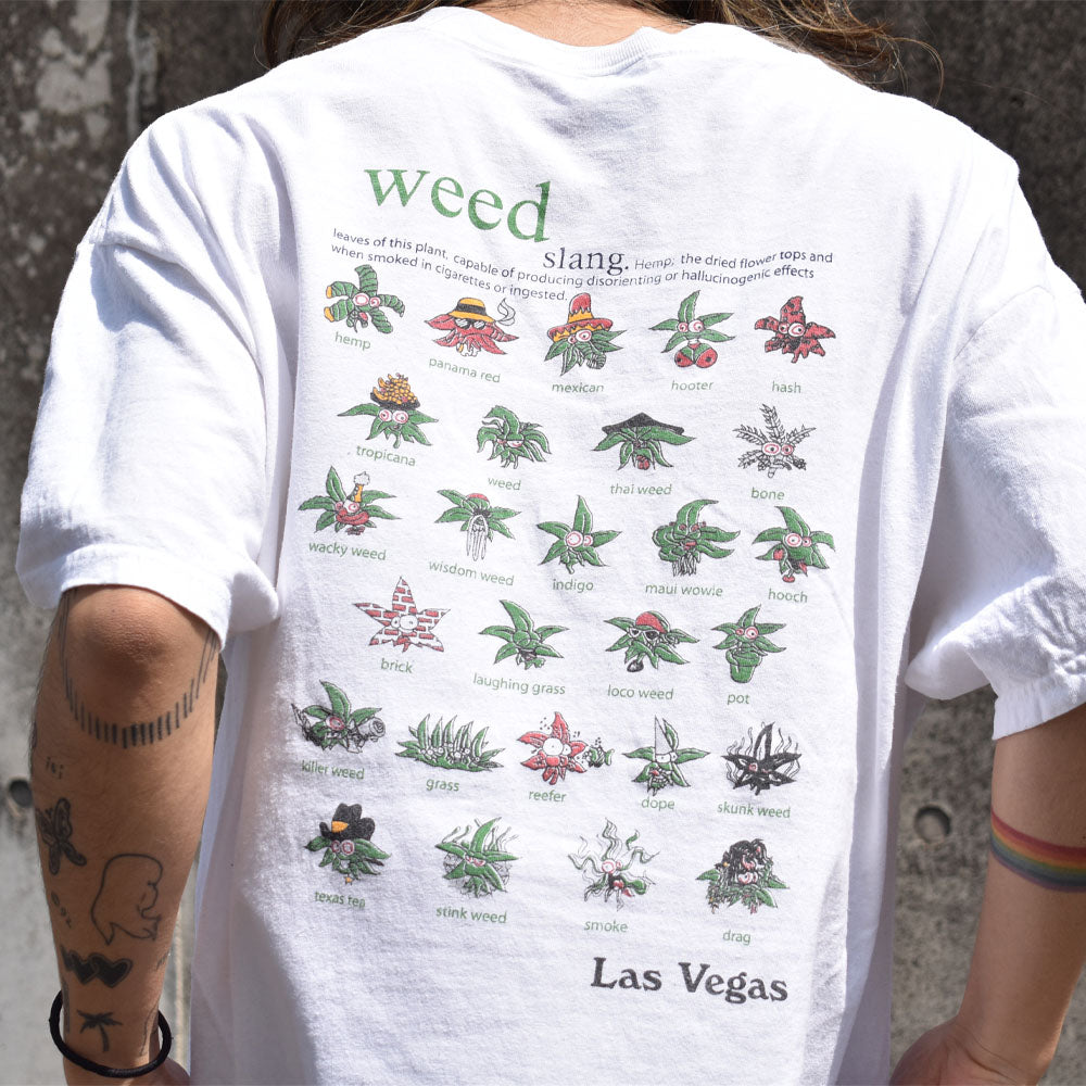 Y2K ”Weed” アート Tシャツ USA製 240404