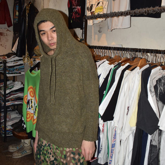 Y2K ユーロ製 バラクラバ ニットフーディ 260313H