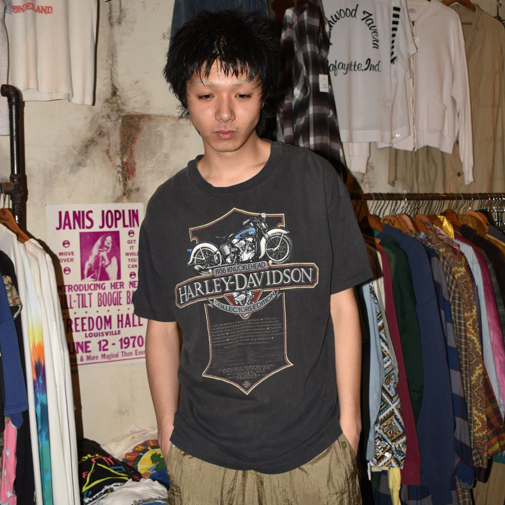 90's HARLEY-DAVIDSON "1936 KNUCKLEHEAD" ハーレーTシャツ USA製 260626H