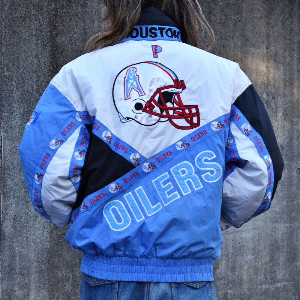 90’s PRO PLAYER by Daniel Young “NFL OILERS” 中綿入り ナイロンジャケット240202