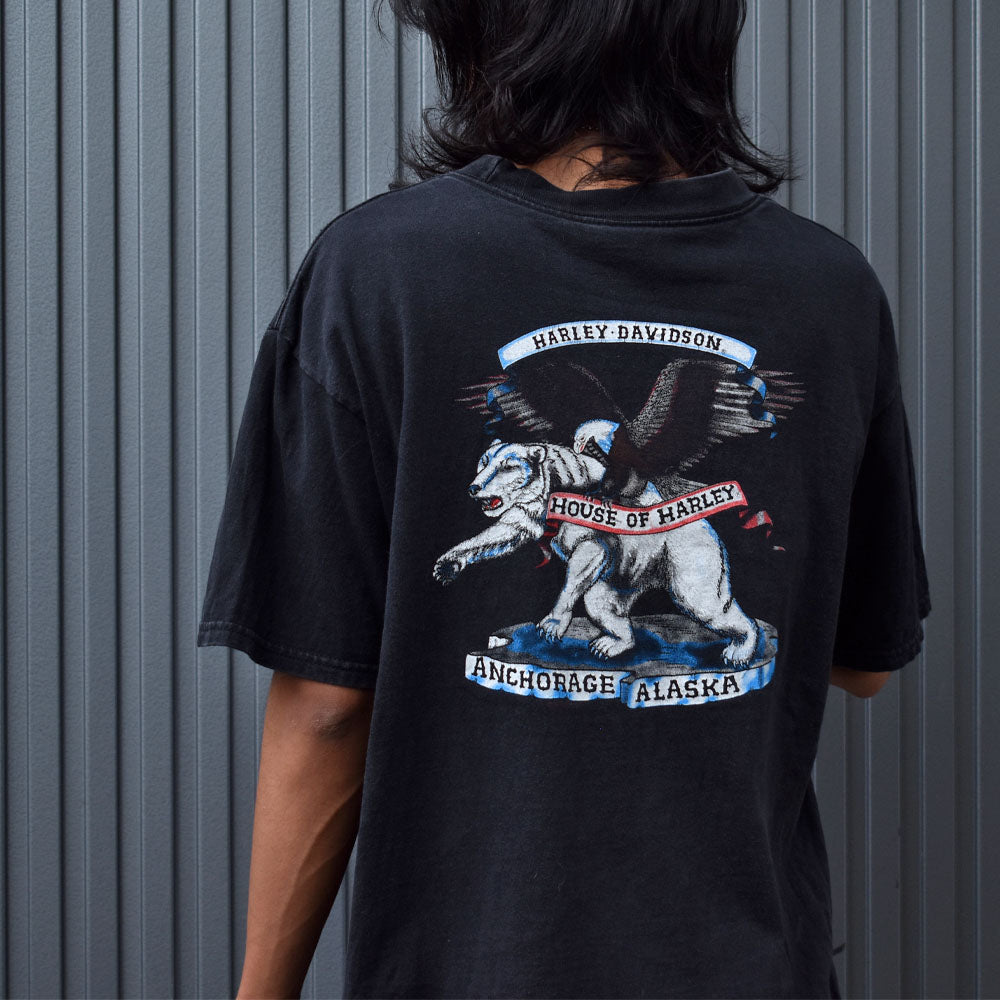 90's　Harley-Davidson/ハーレー・ダビッドソン "ALASKA" Tシャツ　USA製　230617