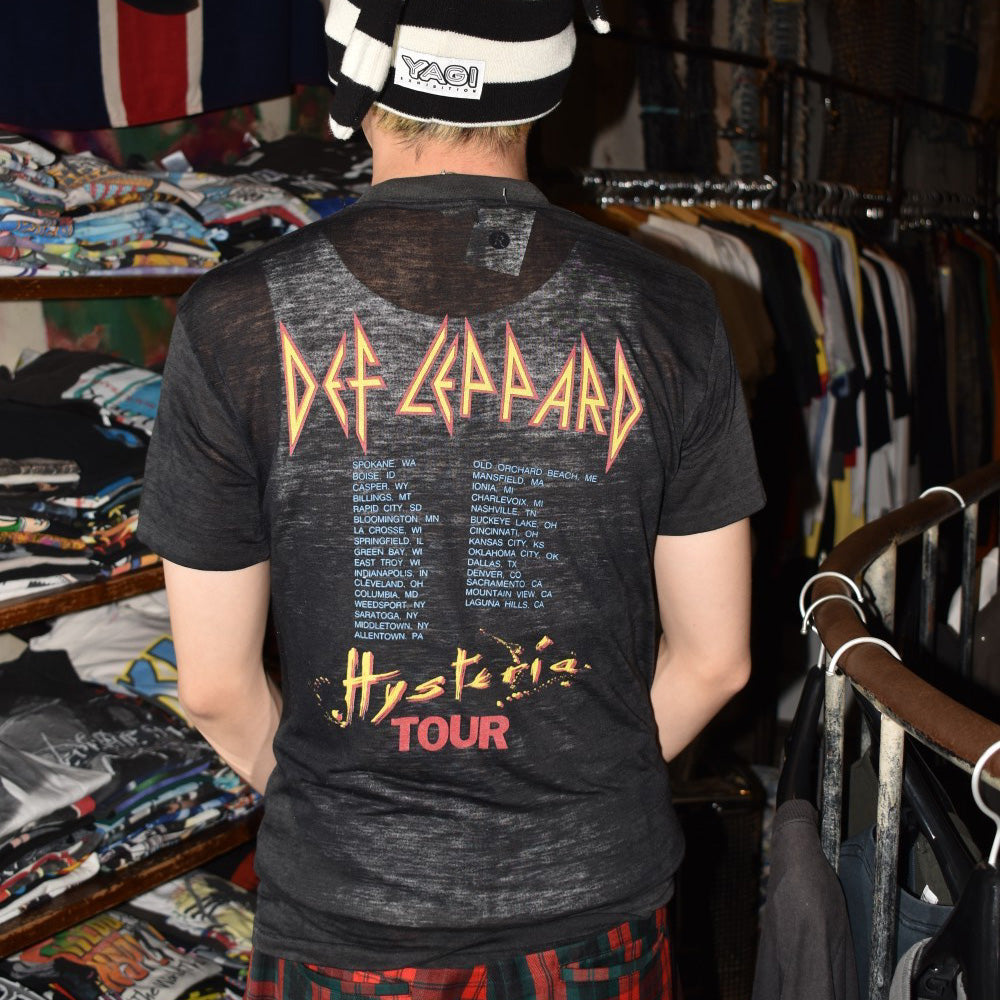 80's Def Leppard "Hysteria" Tour ハードロックTシャツ 260609H