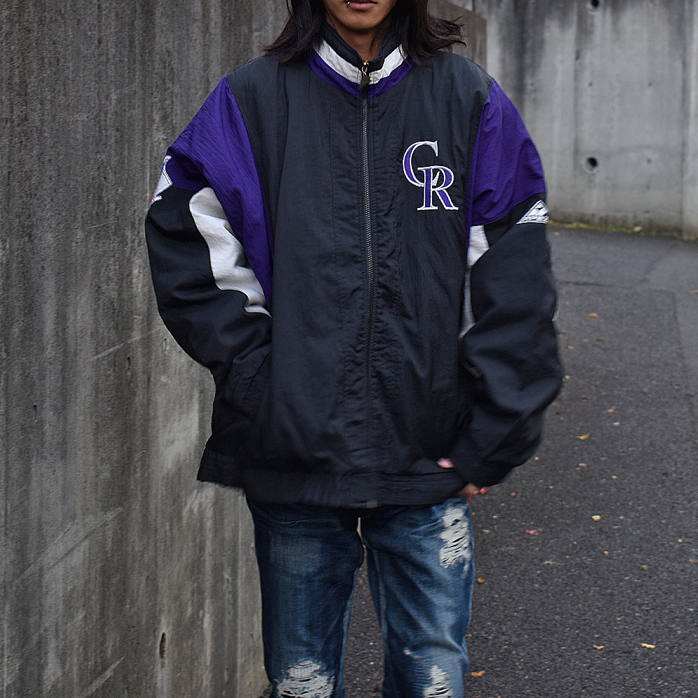 90’s APEX ONE “MLB Colorado Rockies” 中綿入り ナイロンジャケット 231122