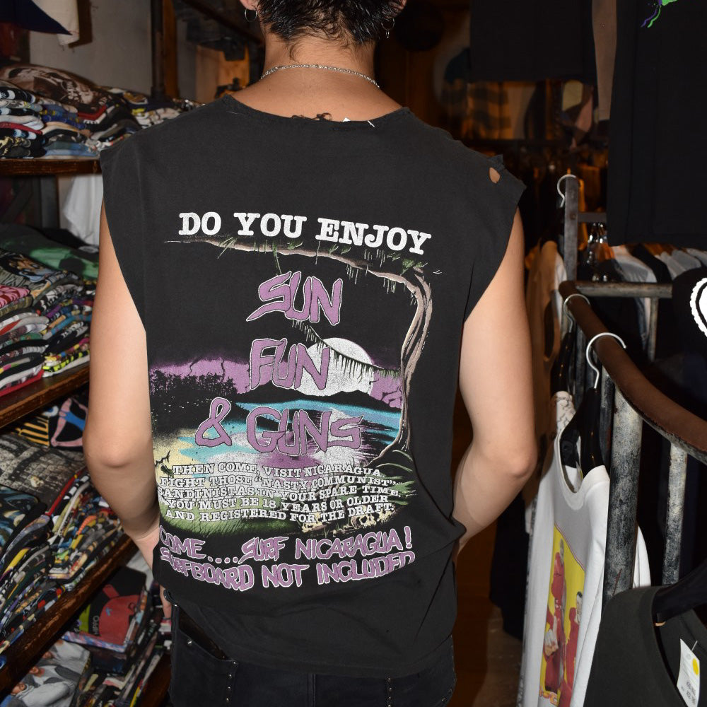 80's Sacred Reich "SURF NICARAGUA" スラッシュメタル カットオフ ロックT 260904H