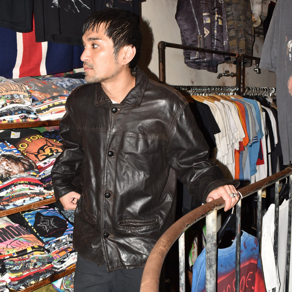 80’s Leather Crest レザージャケット カーコート 251114H