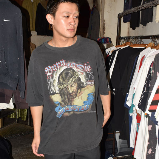 90's Living Epistles "BORN TO DIE" ジーザス ハーレー パロディTシャツ USA製 260818H