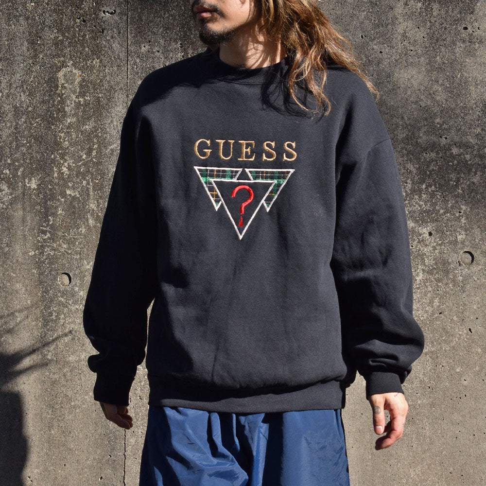 90’s GUESS ロゴ刺繍 スウェット USA製 240107