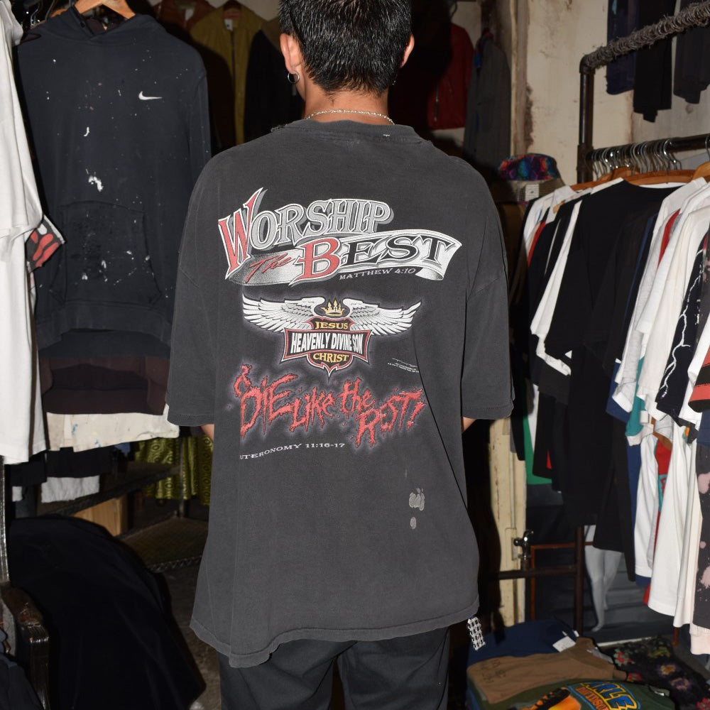 90's Living Epistles "BORN TO DIE" ジーザス ハーレー パロディTシャツ USA製 260818H