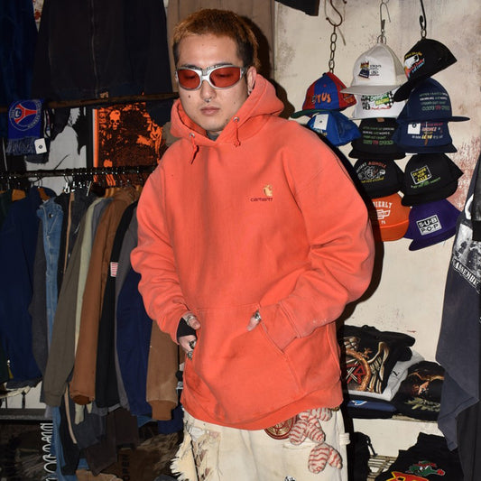 90's Carhartt 刺繍ロゴ スウェットフーディー USA製 260213H