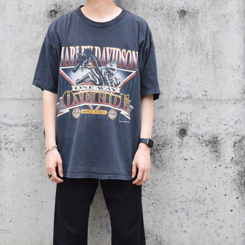 90's　Harley Davidson/ハーレー・ダビッドソン XXLサイズ！ “ONE WAY ONE RIDE” Tシャツ　USA製　230814