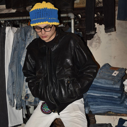 90's A-2 Type レザー フライトジャケット 黒 260303H