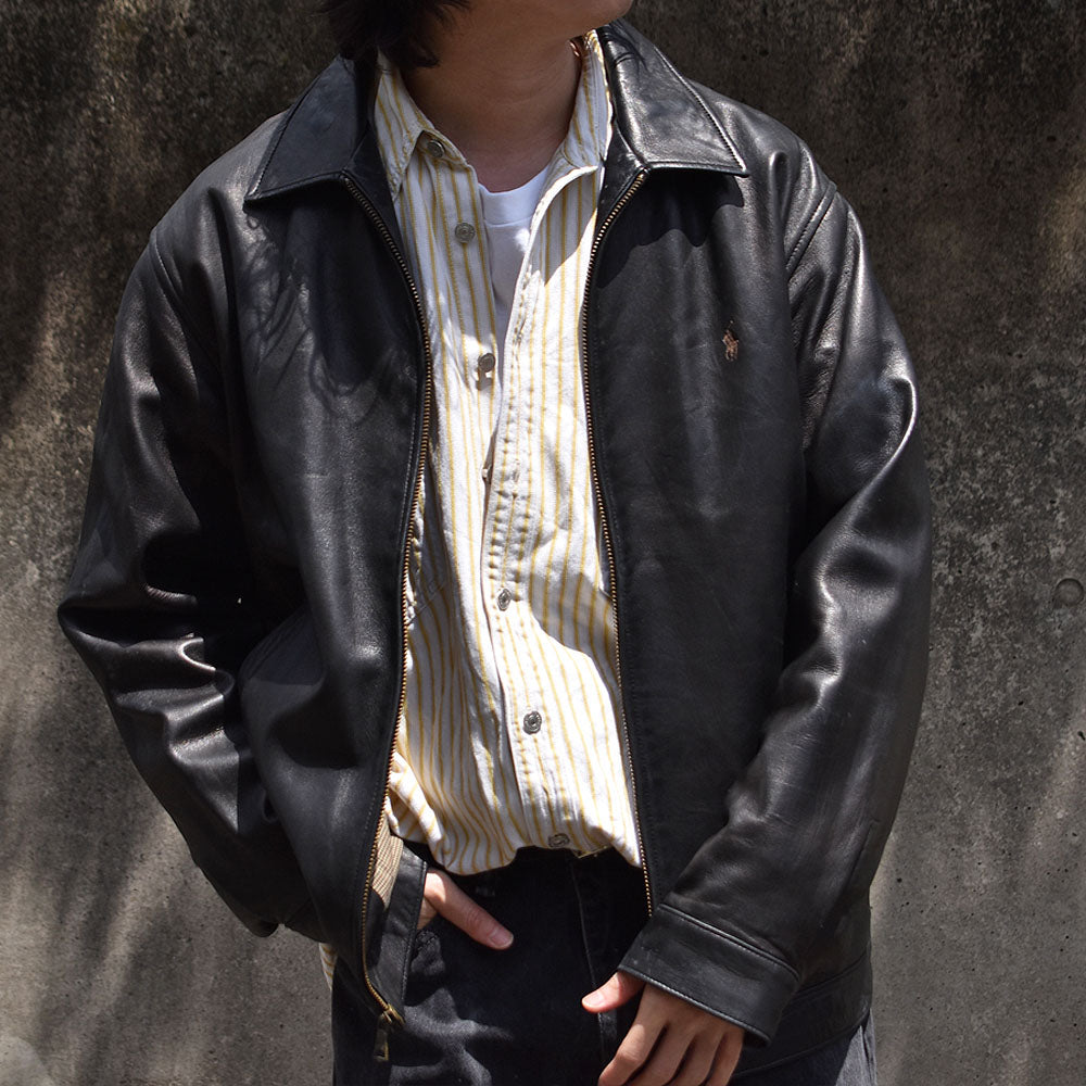 90's Polo Ralph Lauren スイングトップ レザージャケット 240507