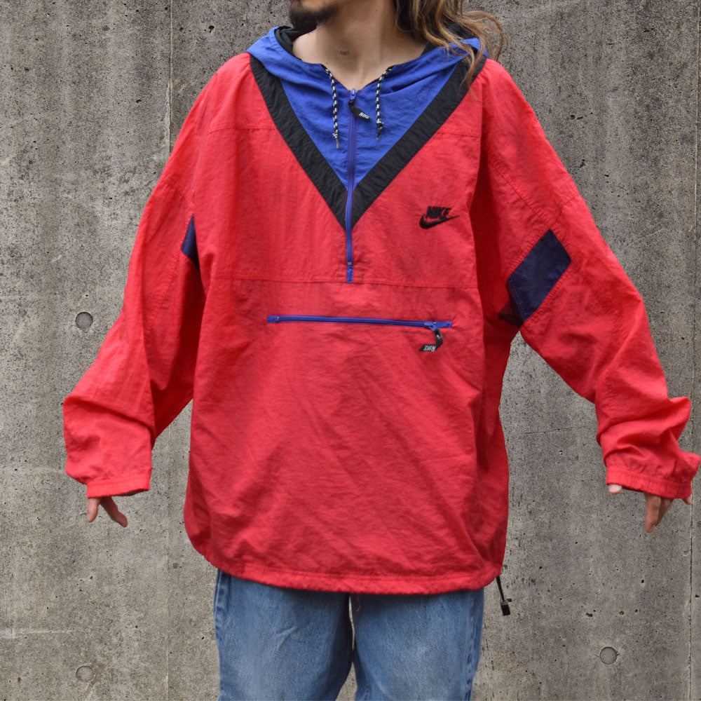 80’s NIKE ハーフジップ ナイロンプルオーバー 240528