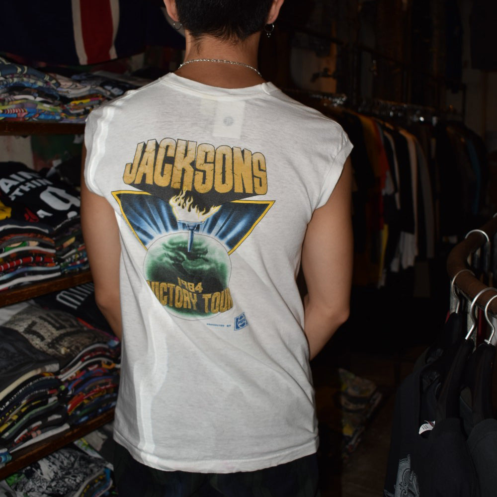 80's THE JACKSONS "VICTORY TOUR" ノースリーブ ツアーTシャツ 260901H