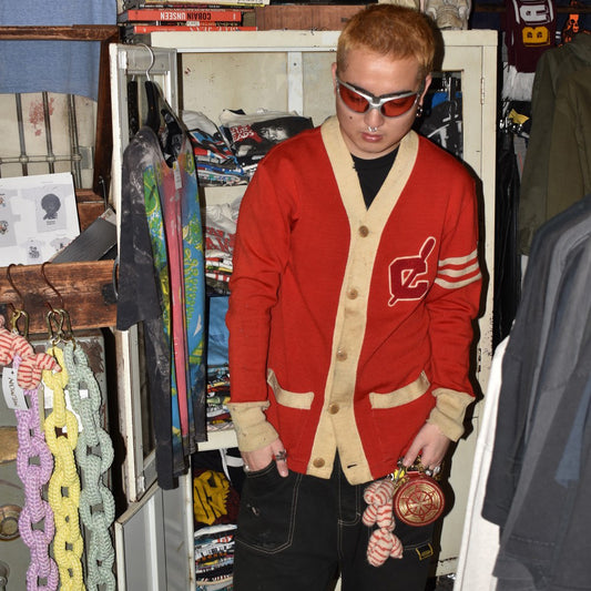 40’s Olympic Sports "BORO" レタードカーディガン 251202H