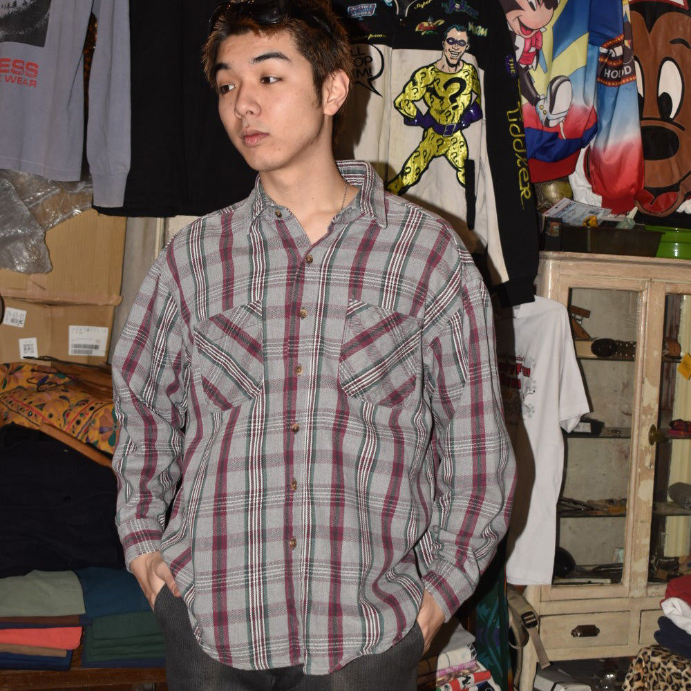 90's ST. JOHN'S BAY ヘビー フランネルシャツ USA製 260130H