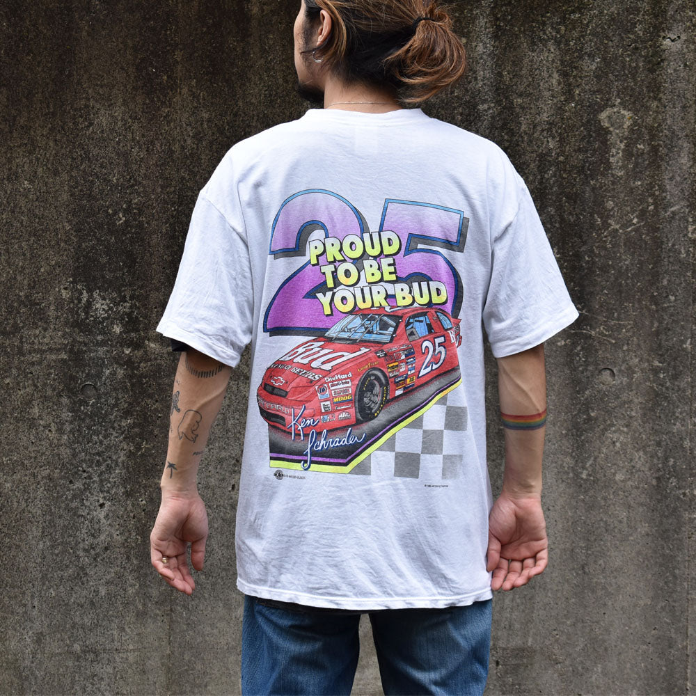 90's　"Ken Schrader/ケン・シュレーダー #25" 両面プリント レーシングTシャツ　USA製　230615