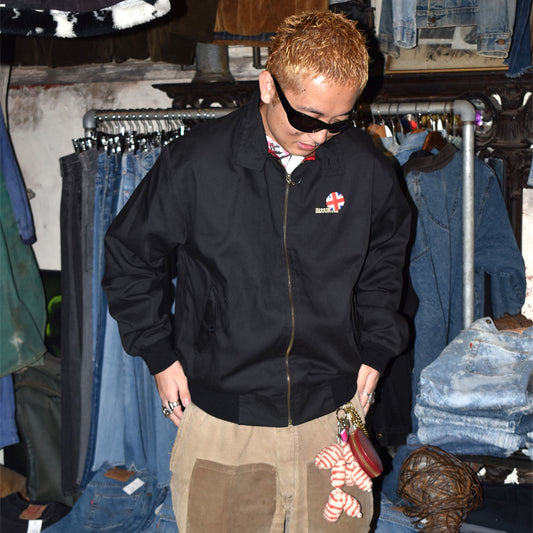90's~Made in England Harrington Jacket ブラック×タータンチェックライナー 250930H