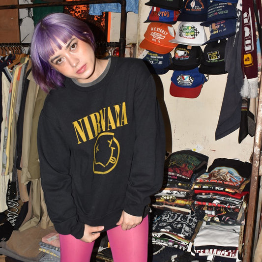 90's NIRVANA "SMILEY FACE" スウェット 260417H