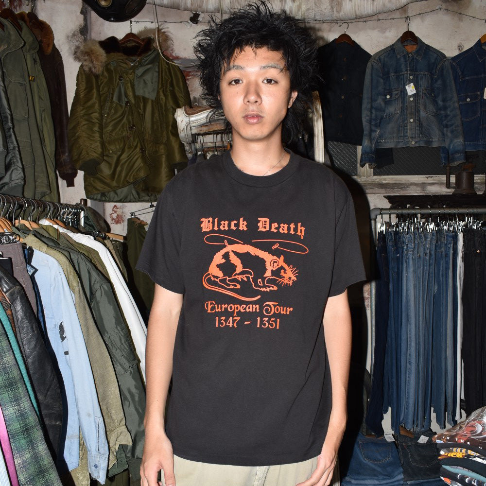 90's Black Death "European Tour 1347-1351" ペストTシャツ USA製 260804H
