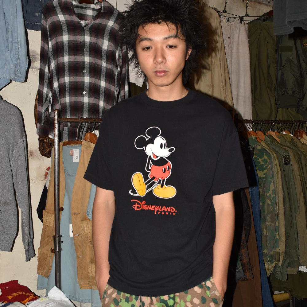90's Disneyland Paris Mickey Mouse ミッキーT 黒 260818H
