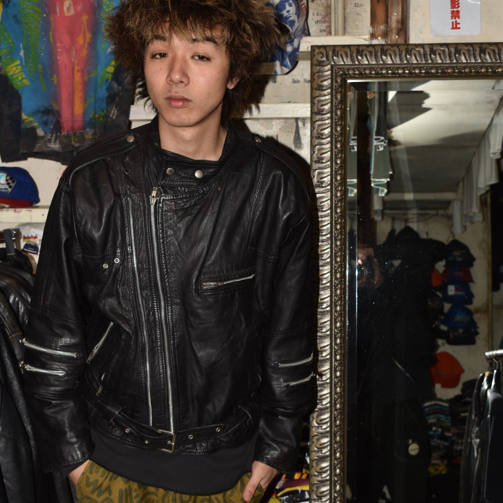 80’s Jordano ダブルジップ レザージャケット 251104H