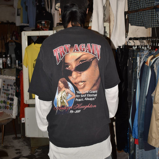 Y2K Aaliyah "In Memory Of" 追悼 ラップTシャツ 260707H