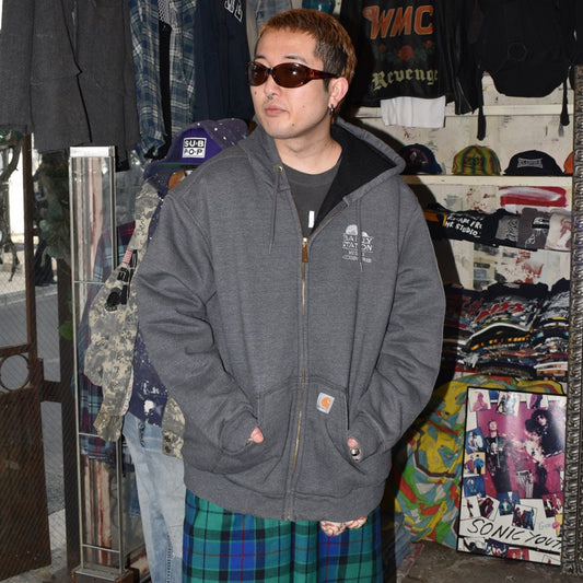 90’s Carhartt "365 DAYS ACCIDENT FREE" メッシュライナー ジップフーディー 260224H