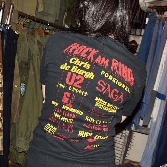 80’s “ROCK AM RING” U2/Huey Lewis&The News/REO Speedwagon... ロックフェス Tシャツ 250923H