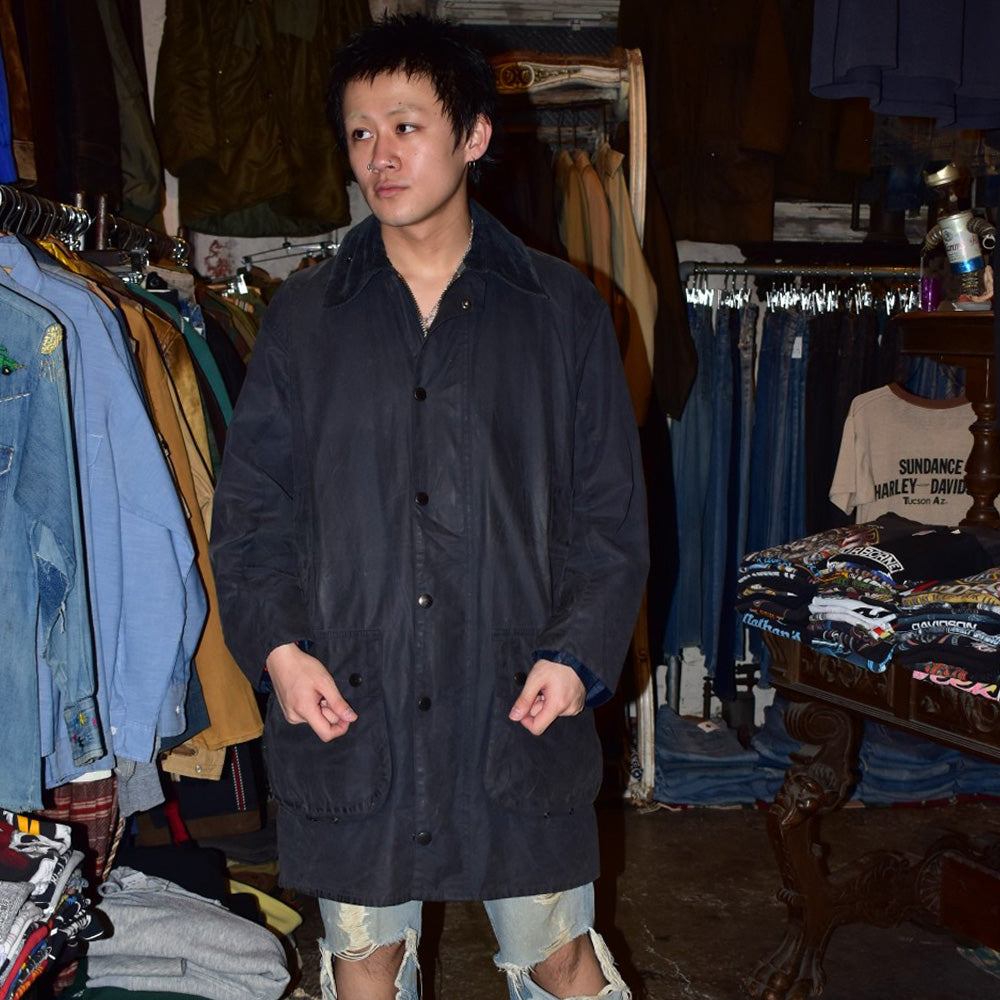 Barbour 3ワラント "BORDER" オイルドジャケット 紺 261016H