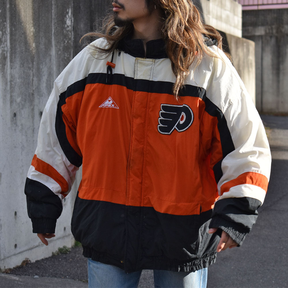 90's APEX ONE “NHL Philadelphia Flyers” 中綿入り フード付き