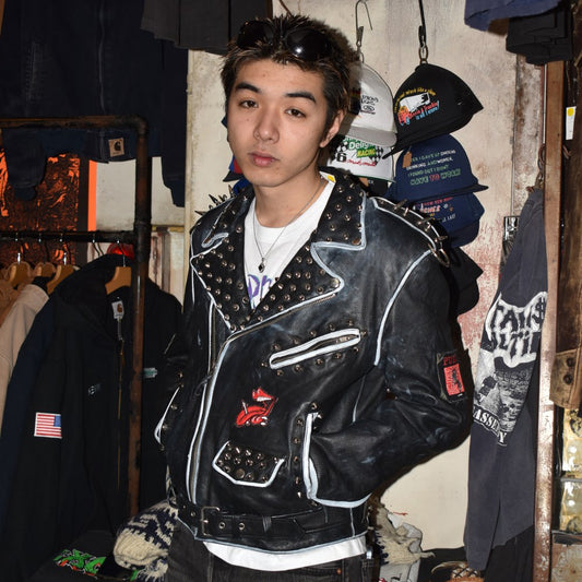 80’s "PUNK" 鋲ジャン カスタムレザージャケット 260210H
