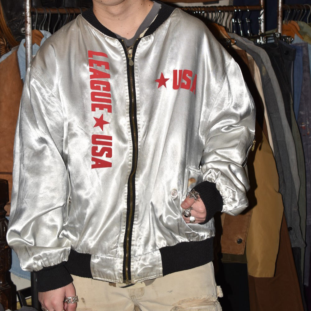 80's AVIREX リバーシブル サテン MA-1 フライトジャケット 260120H