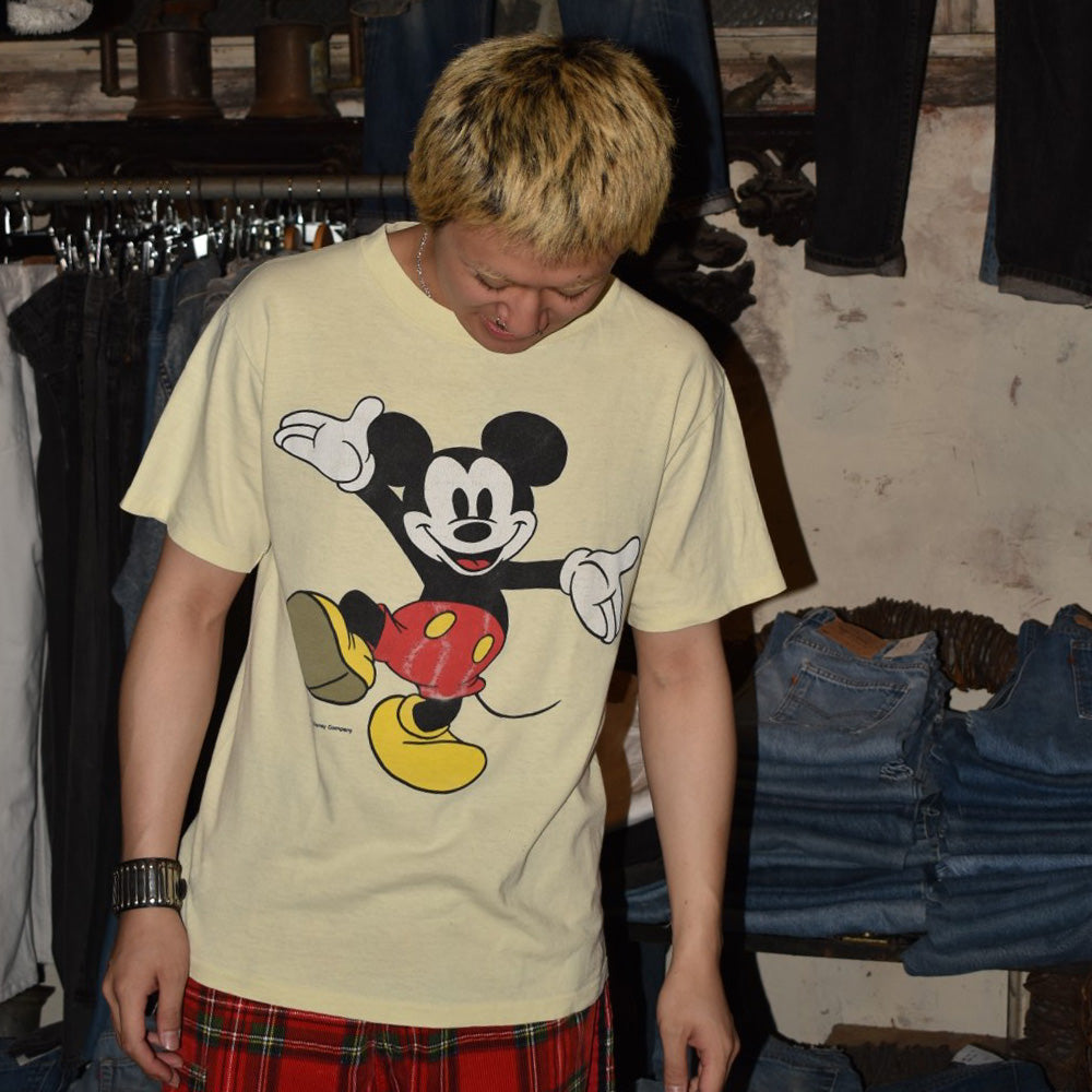 90's Disney Mickey Mouse キャラT USA製 260612H