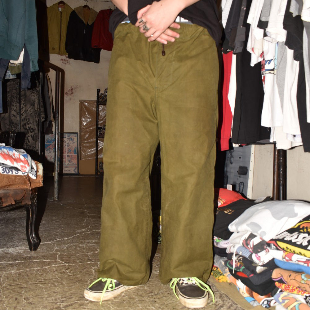 70's 1ワラント Barbour オイルドコットン オーバーパンツ 2600714H