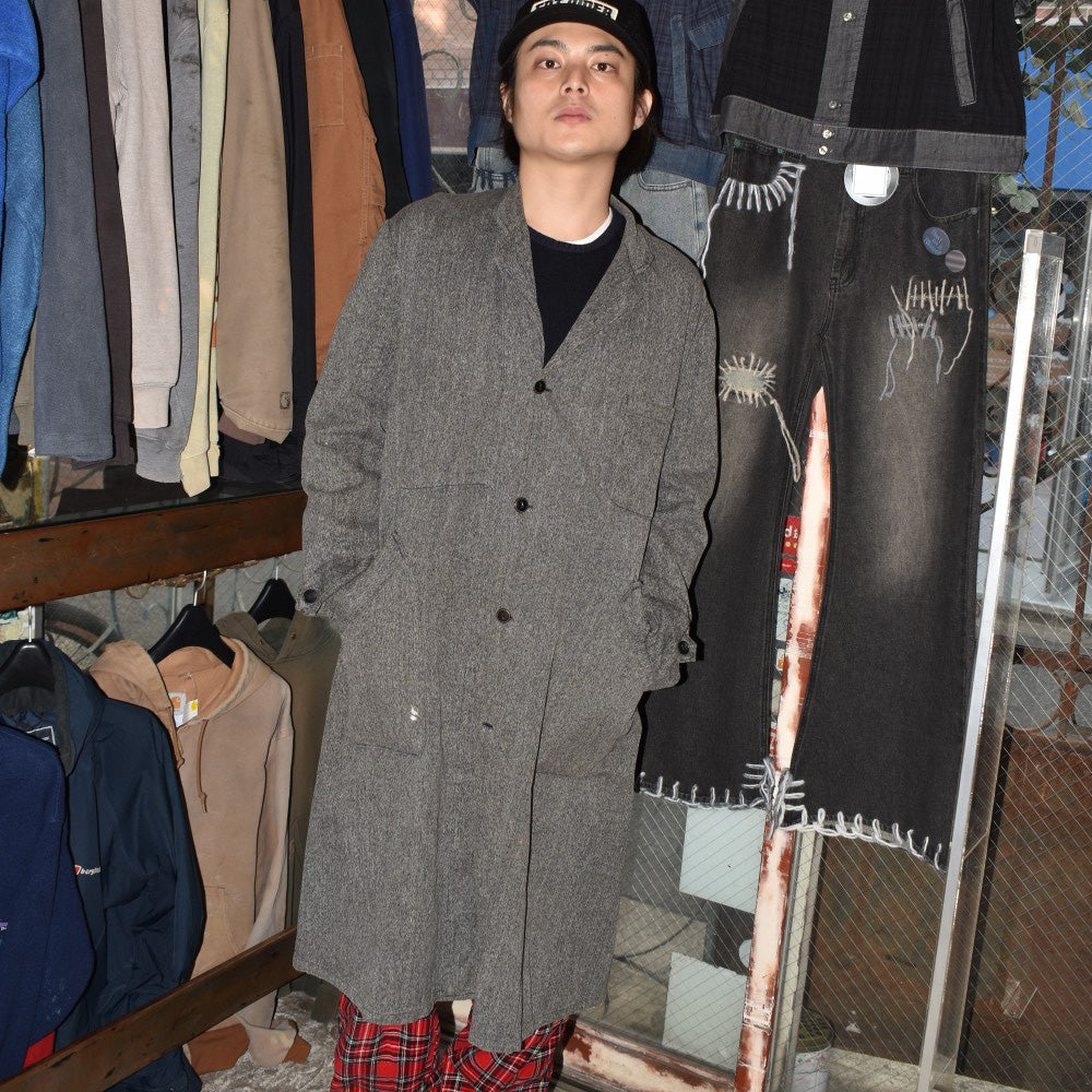 40’s Au Molinel ブラックシャンブレー フレンチワーク アトリエコート 251202H