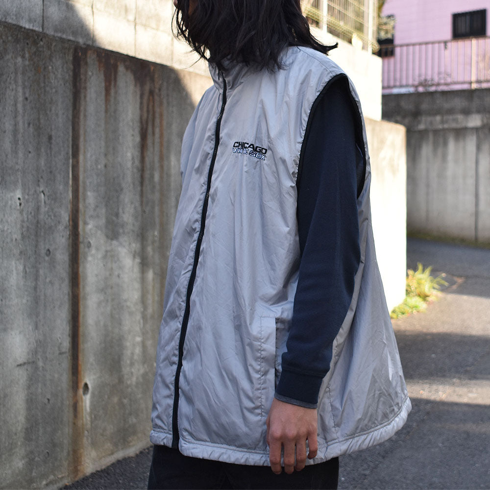 90's GENUINE MERCHANDISE "MLB CHICAGO WHITE SOX"リバーシブルベスト付き！ 3WAY ナイロンジャケット 231127