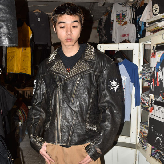 80's HEIN GERICKE UKパンク カスタムレザージャケット 鋲ジャン 260206H