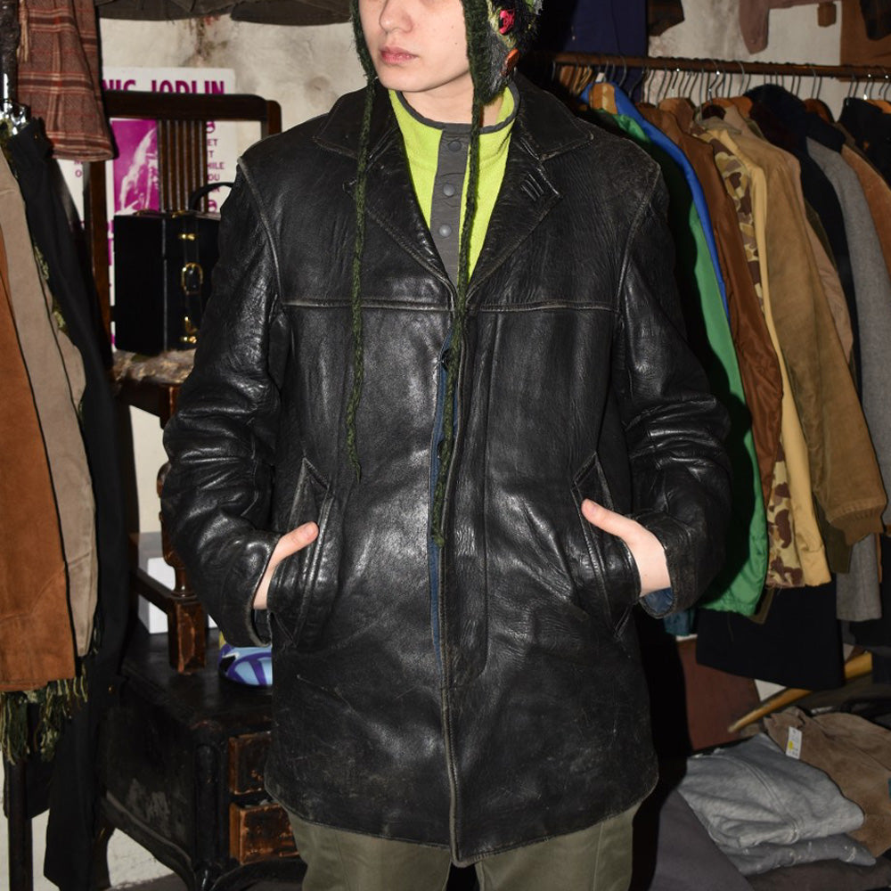 60's~ M.I.C フレンチレザー カーコート 260224H