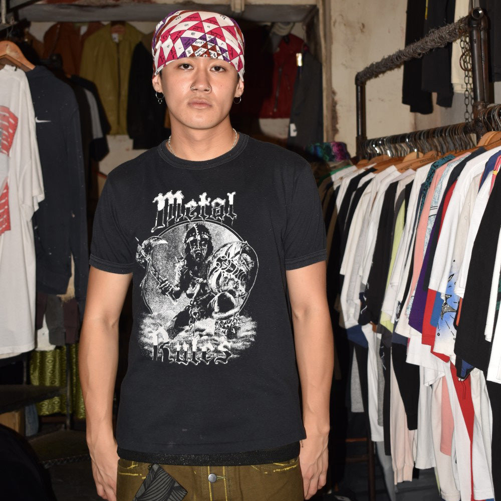 80's "METAL RULES" ヘヴィメタル ファンタジーアートTシャツ 260825H