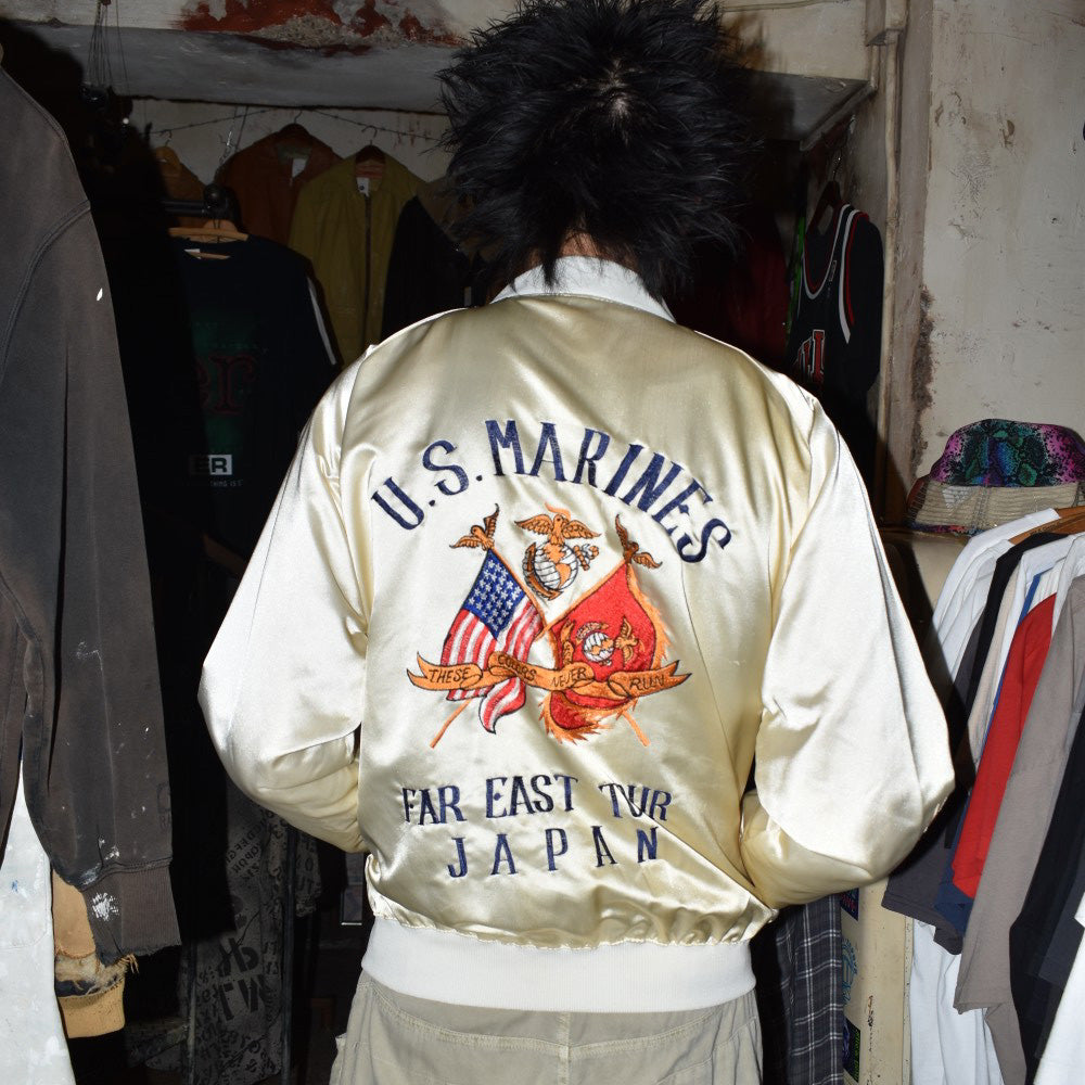 80's U.S. MARINES "FAR EAST TOUR JAPAN" スカジャン スーベニアジャケット 260804H