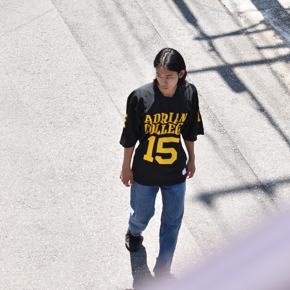 80's　Champion/チャンピオン 黒メッシュ！ フットボールTシャツ　USA製　230907
