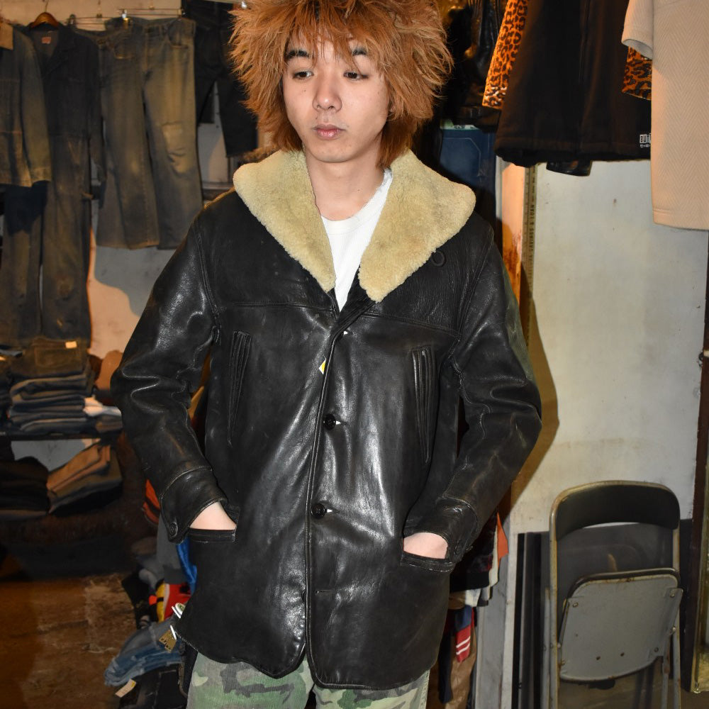 30’s GENUINE HORSEHIDE シングル レザーカーコート 260106H