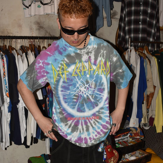 90's Def Leppard "Adrenalize" タイダイ ロックTシャツ USA製 260714H