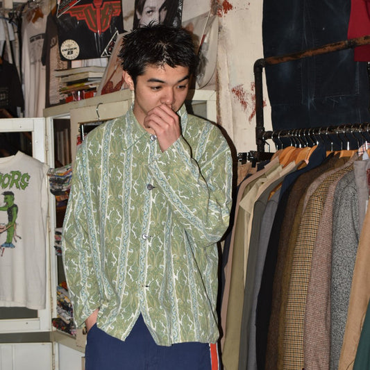 70’s ペイズリー柄 フランネル パジャマシャツ 260327H