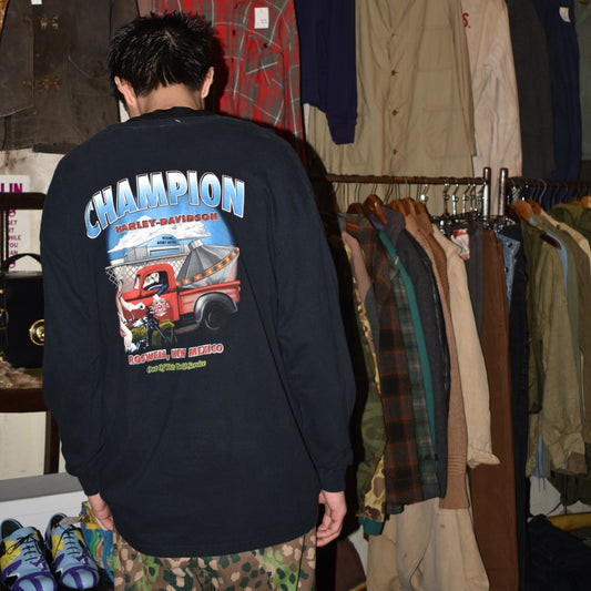 Y2K Harley-Davidson フレイム ファイヤーパターン ロンT 260313H