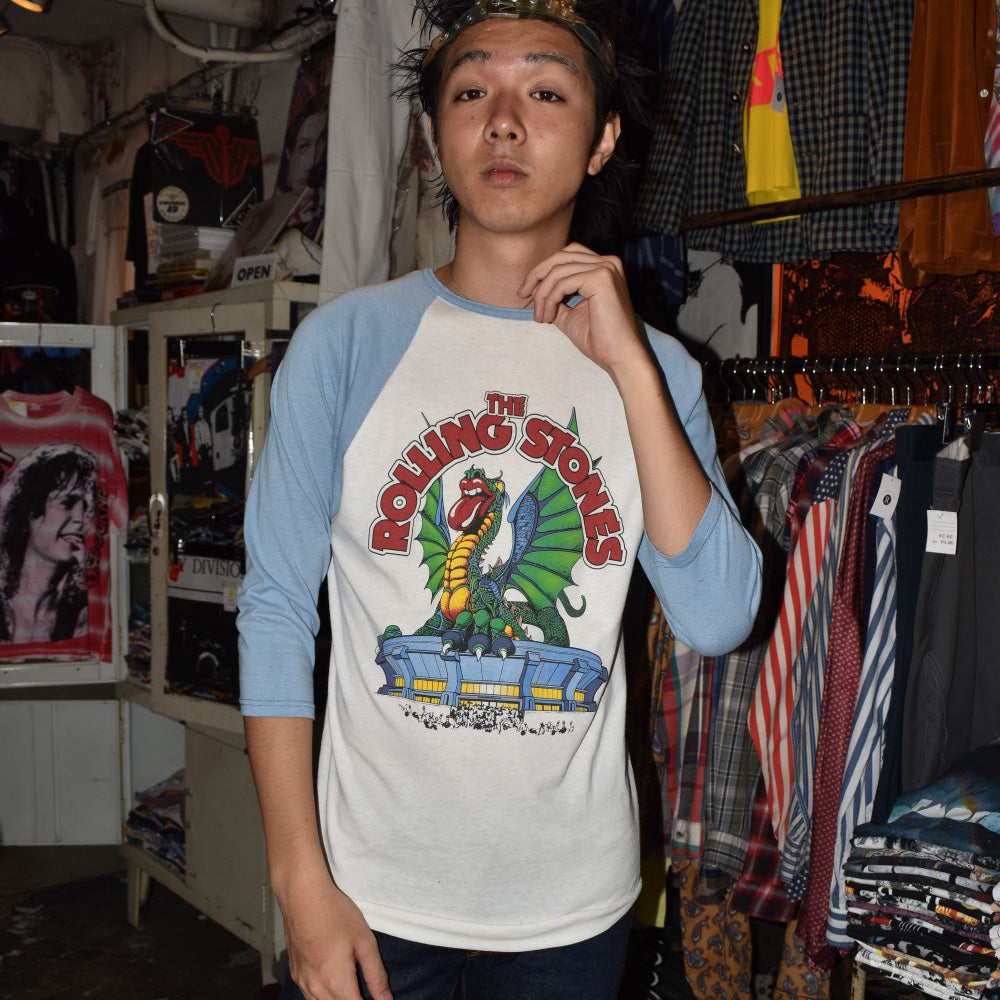 80’s The Rolling Stones "1981 American Tour" ラグラン ロックTシャツ USA製 260807HSH1