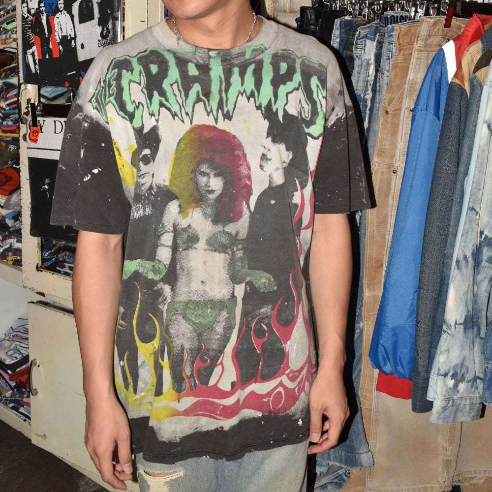 90's Mosquitohead The Cramps 総柄 サイコビリー ロックTシャツ 260724H