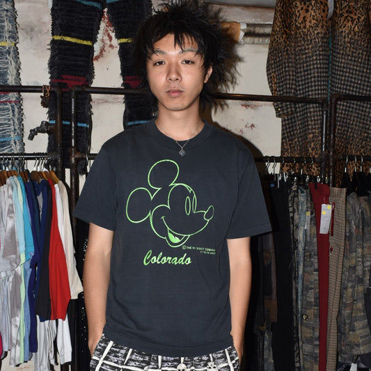 90's Disney Mickey Mouse Colorado ネオンプリント ミッキーTシャツ 260731H